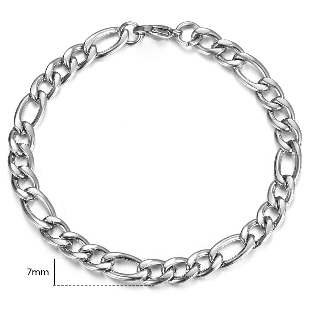14K Gold Plated Figaro Chain Bracelet - Image 10