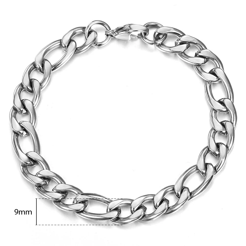 14K Gold Plated Figaro Chain Bracelet - Image 12