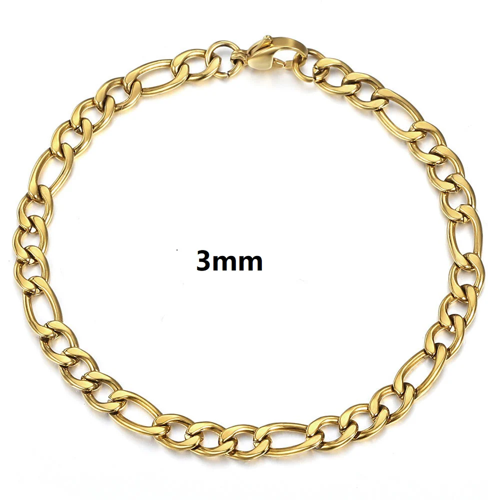 14K Gold Plated Figaro Chain Bracelet - Image 5