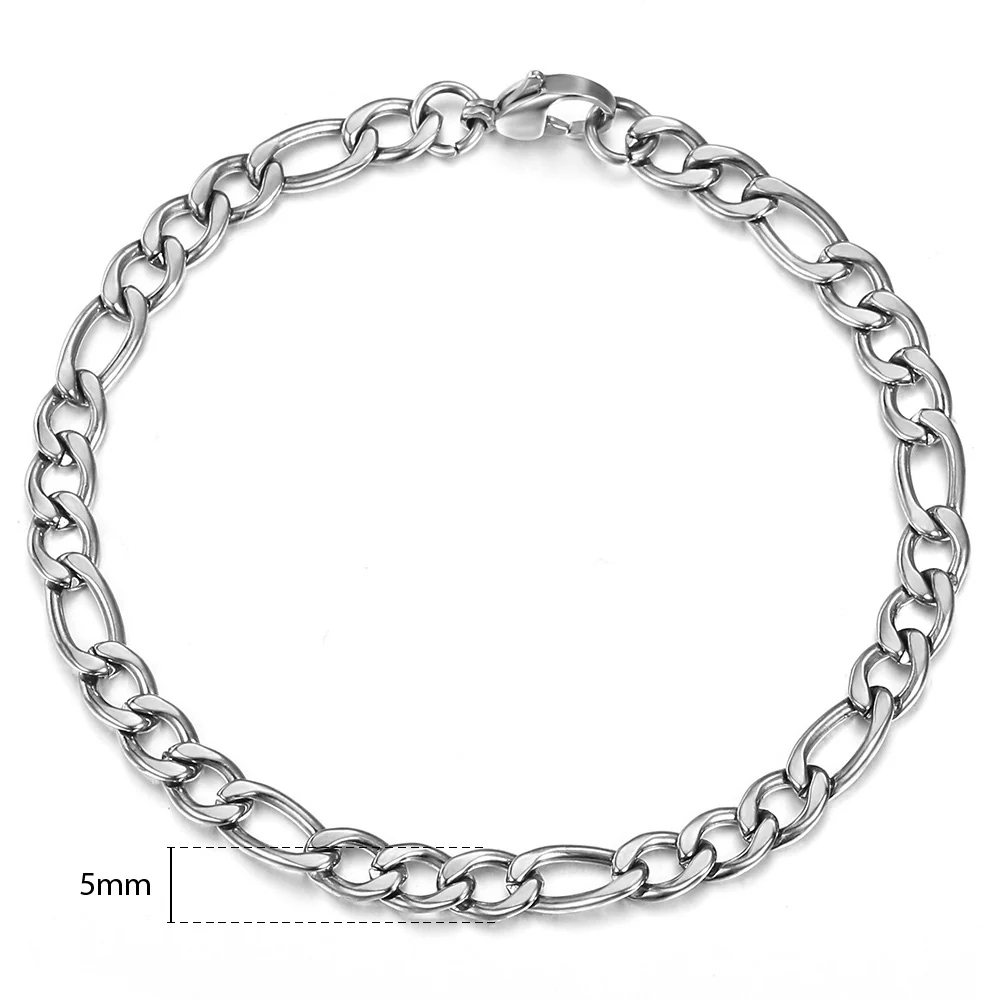 14K Gold Plated Figaro Chain Bracelet - Image 8