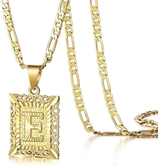 18K Gold Plated Square Letter Necklace - Image 12
