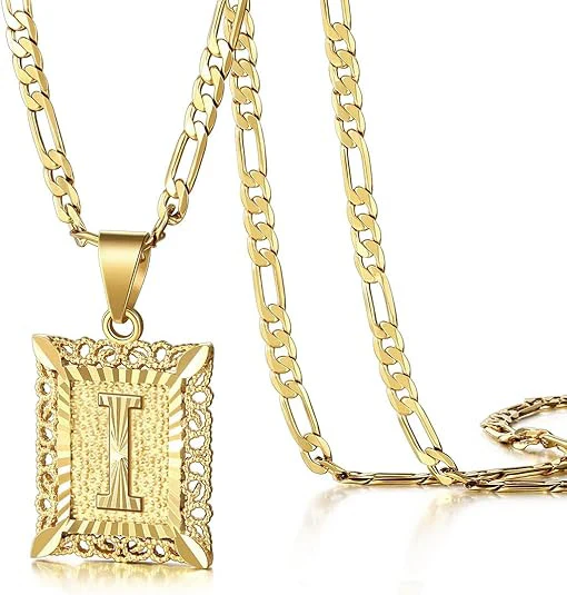 18K Gold Plated Square Letter Necklace - Image 20