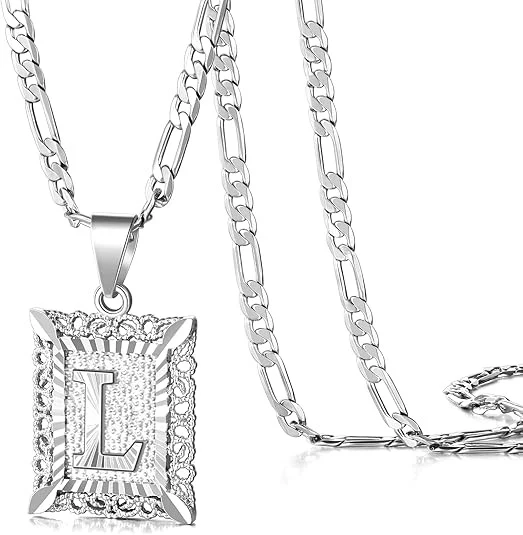 18K Gold Plated Square Letter Necklace - Image 27