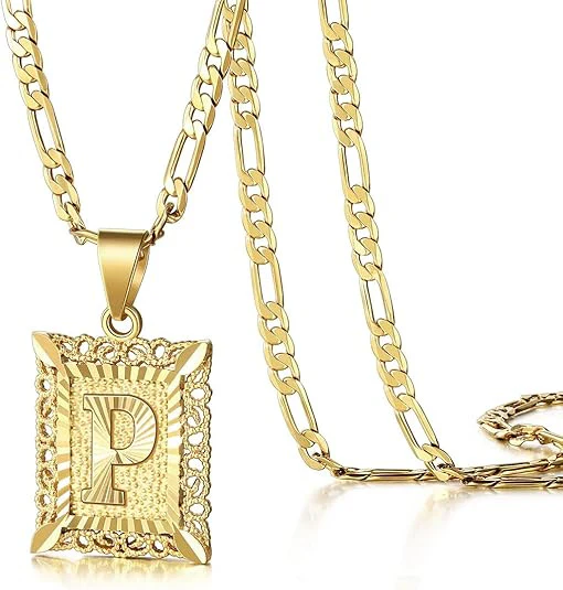 18K Gold Plated Square Letter Necklace - Image 34