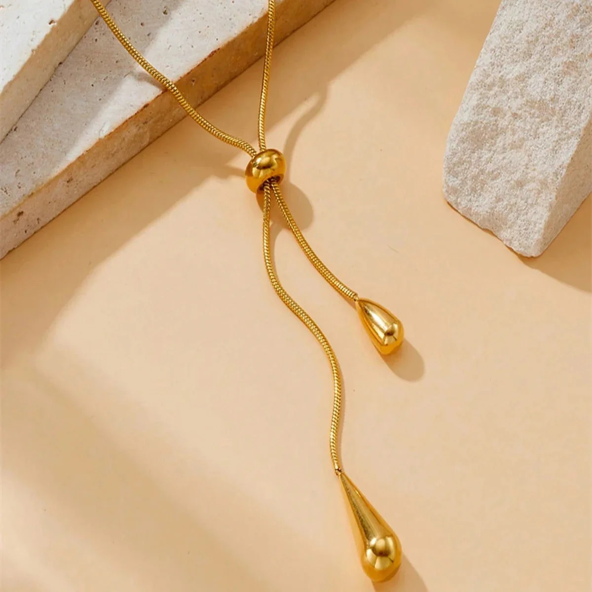 3pc Dangling Drops Necklace & Earrings Set - Image 3