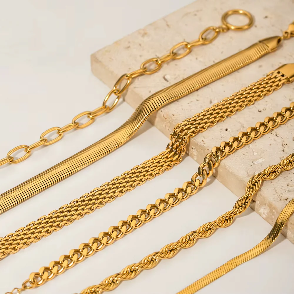 6pc Everyday Chain Bracelet Stack - Image 4