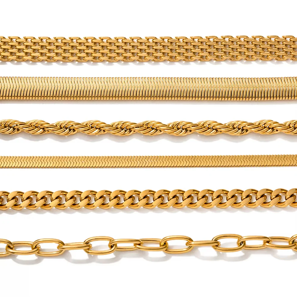 6pc Everyday Chain Bracelet Stack - Image 6