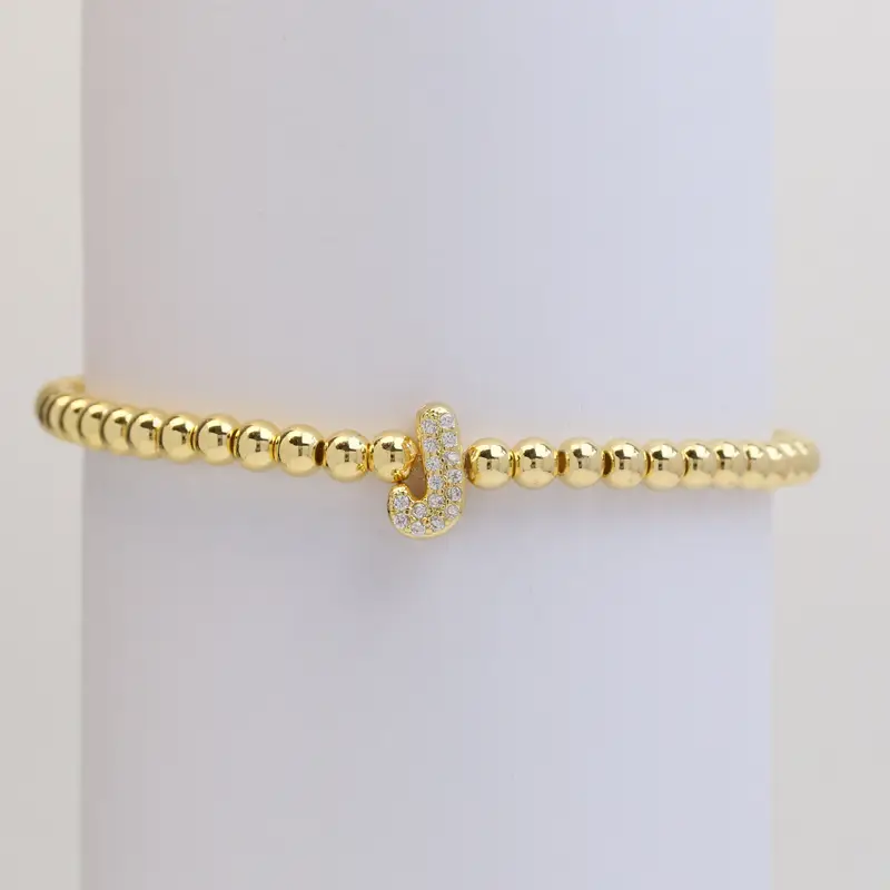 A-Z Bubble Initial Beaded Bracelet - Image 11