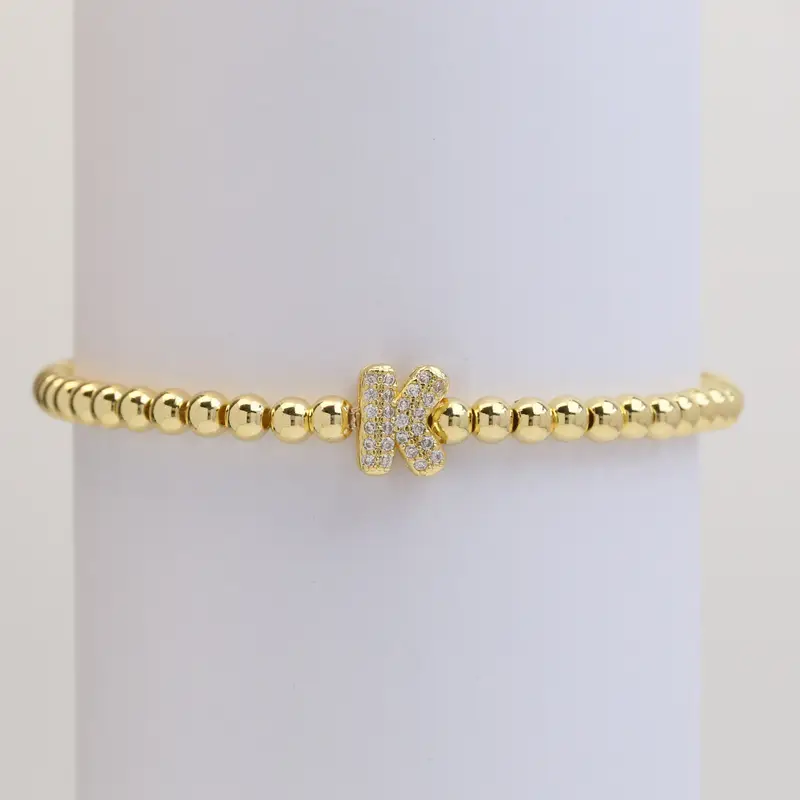A-Z Bubble Initial Beaded Bracelet - Image 12