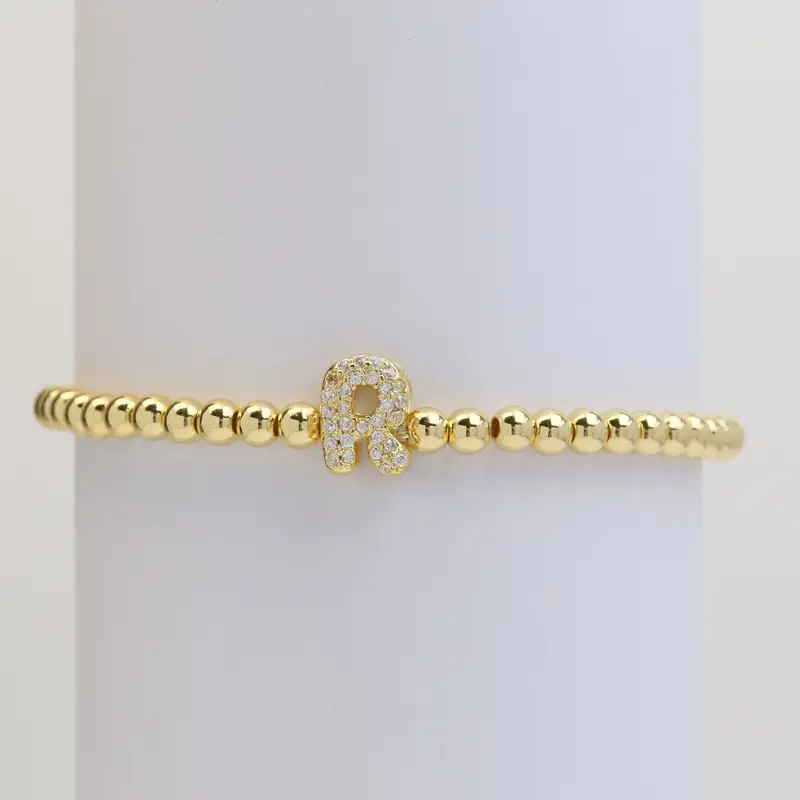 A-Z Bubble Initial Beaded Bracelet - Image 19
