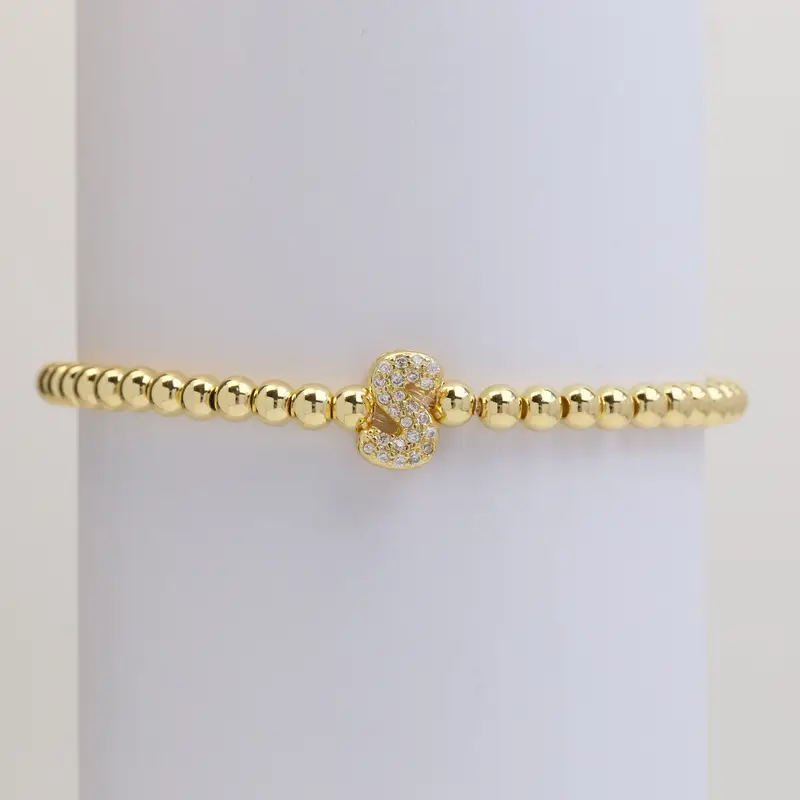 A-Z Bubble Initial Beaded Bracelet - Image 20