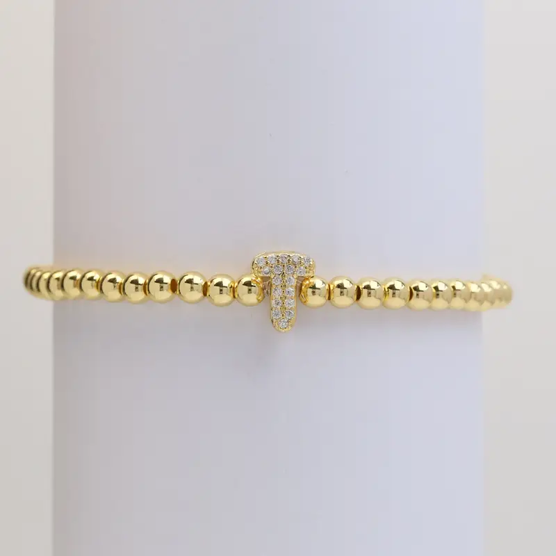 A-Z Bubble Initial Beaded Bracelet - Image 21