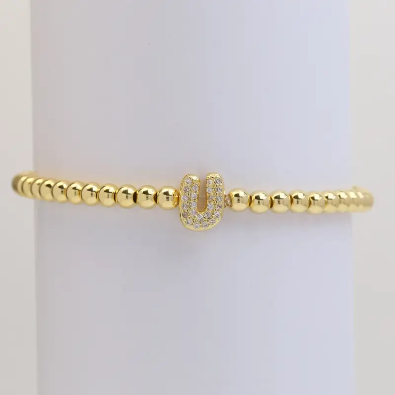 A-Z Bubble Initial Beaded Bracelet - Image 22