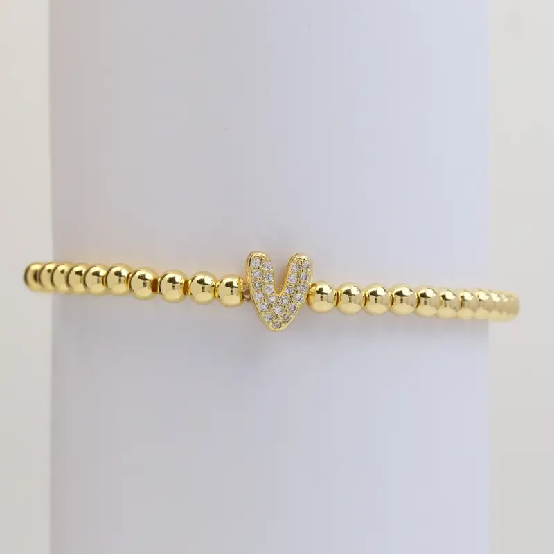 A-Z Bubble Initial Beaded Bracelet - Image 23