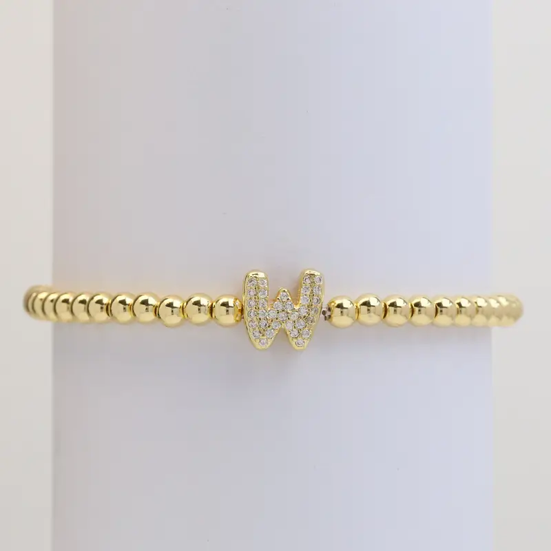 A-Z Bubble Initial Beaded Bracelet - Image 24