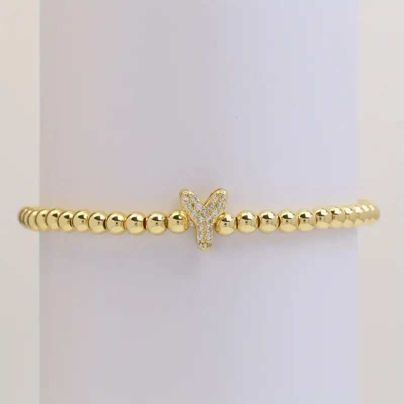 A-Z Bubble Initial Beaded Bracelet - Image 26