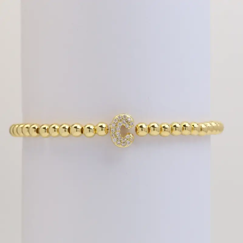 A-Z Bubble Initial Beaded Bracelet - Image 4