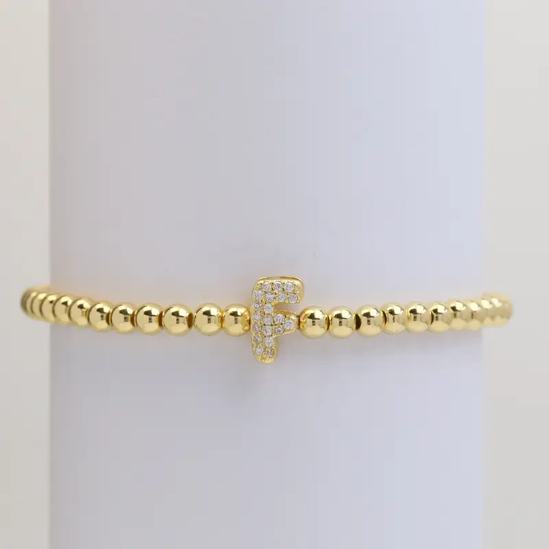 A-Z Bubble Initial Beaded Bracelet - Image 7