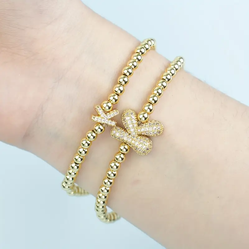 A-Z Bubble Initial Beaded Bracelet Set - Image 11