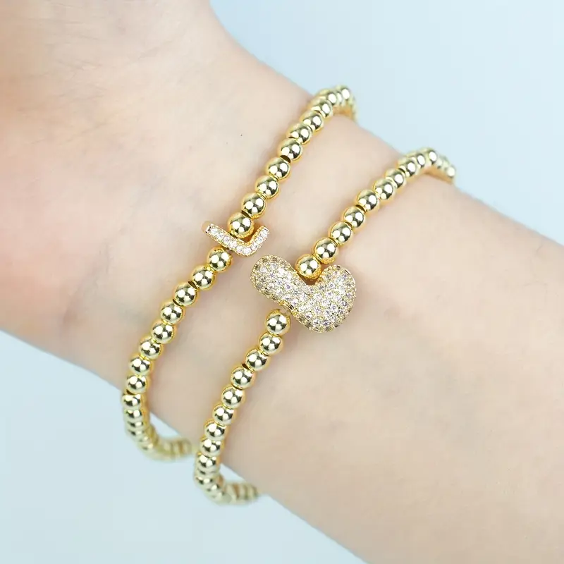 A-Z Bubble Initial Beaded Bracelet Set - Image 12