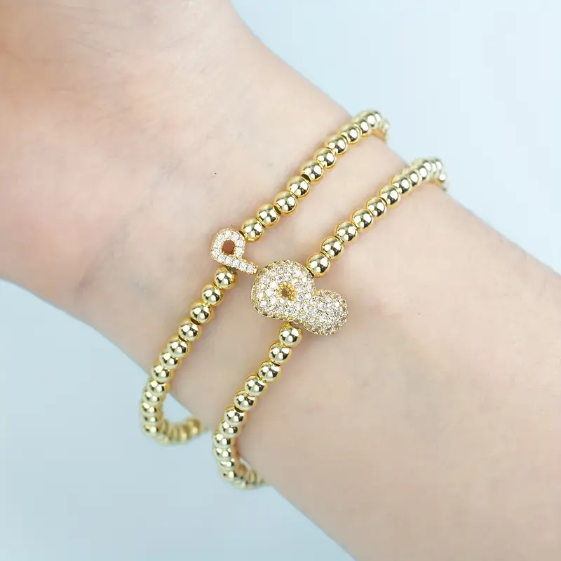 A-Z Bubble Initial Beaded Bracelet Set - Image 16