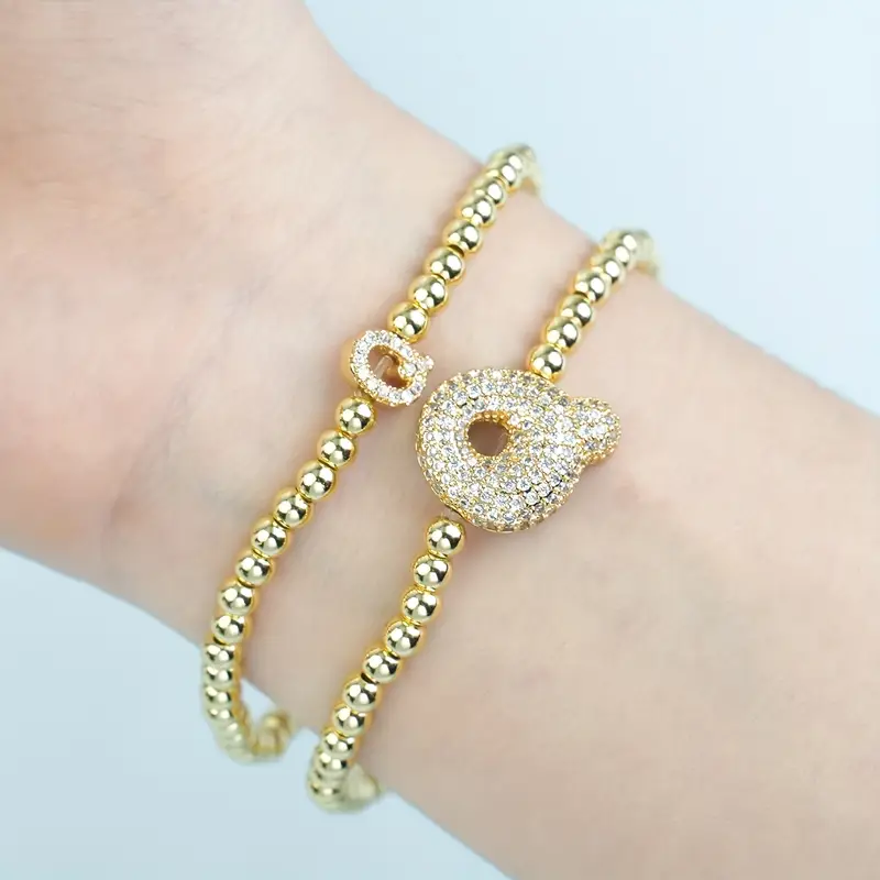 A-Z Bubble Initial Beaded Bracelet Set - Image 17