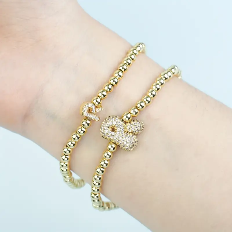 A-Z Bubble Initial Beaded Bracelet Set - Image 18