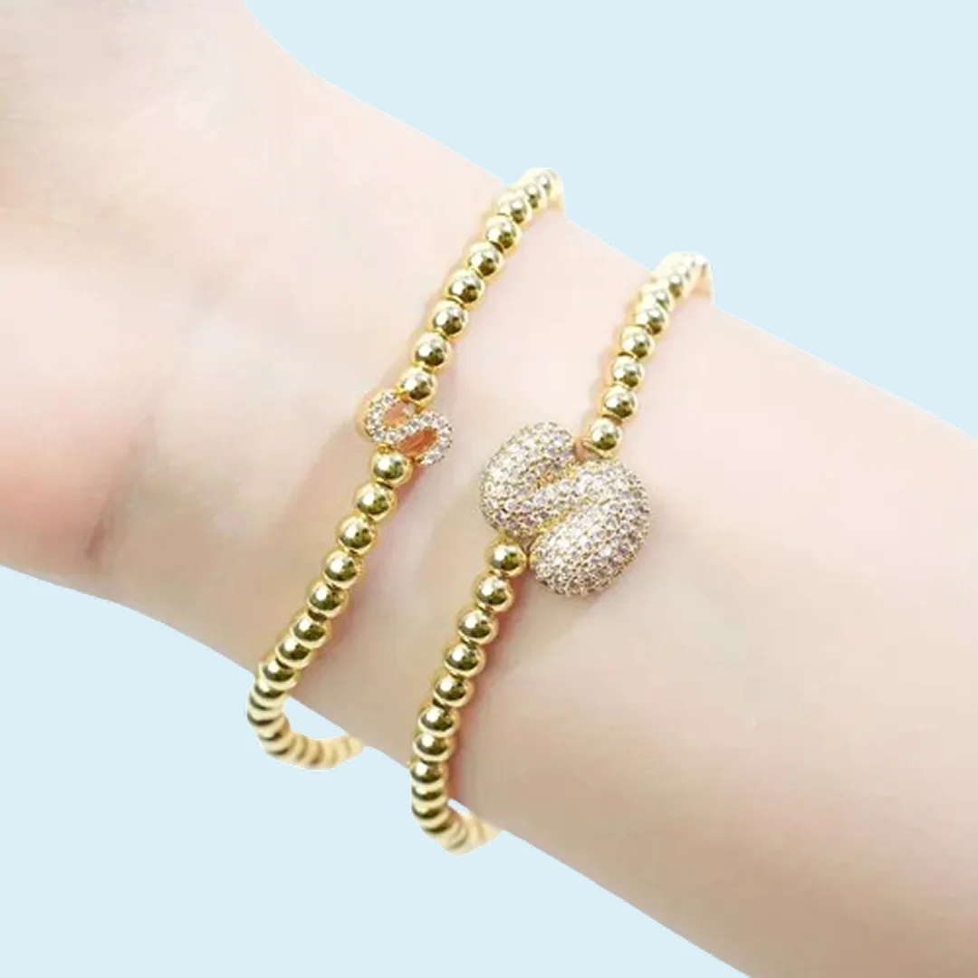 A-Z Bubble Initial Beaded Bracelet Set - Image 19