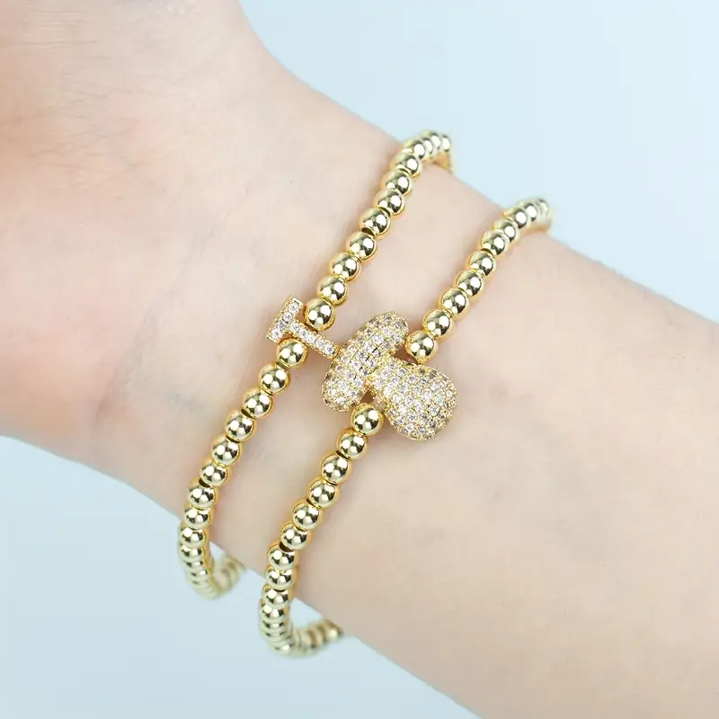 A-Z Bubble Initial Beaded Bracelet Set - Image 20
