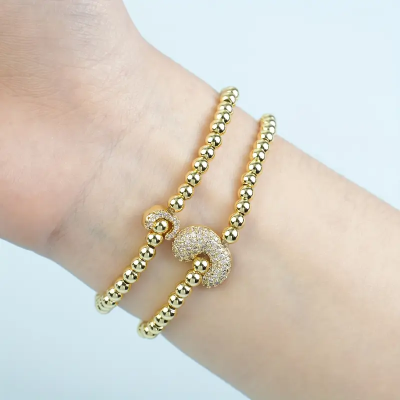 A-Z Bubble Initial Beaded Bracelet Set - Image 3