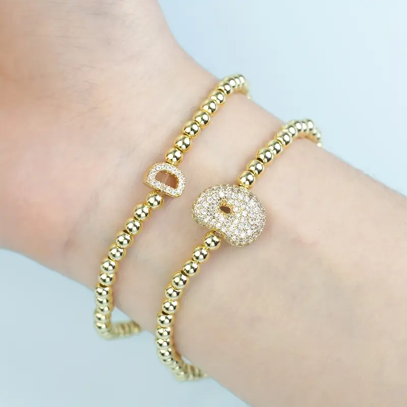 A-Z Bubble Initial Beaded Bracelet Set - Image 4