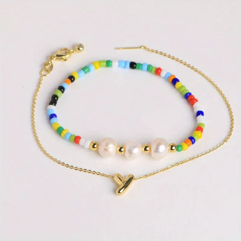 A-Z Initial Pearl Bracelet - Image 27
