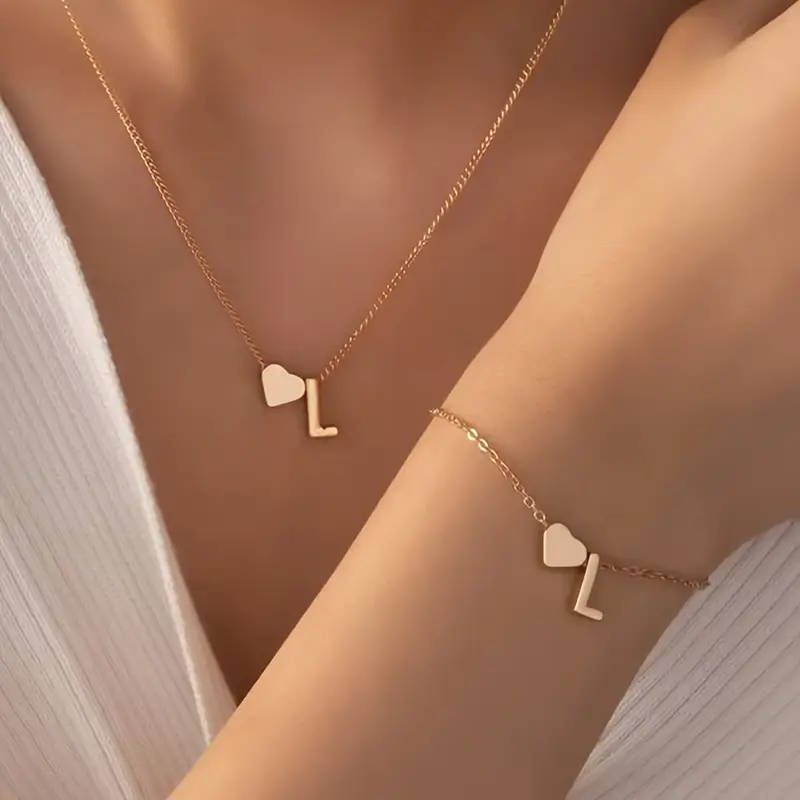 A-Z Heart Initial Jewelry Set - Image 12