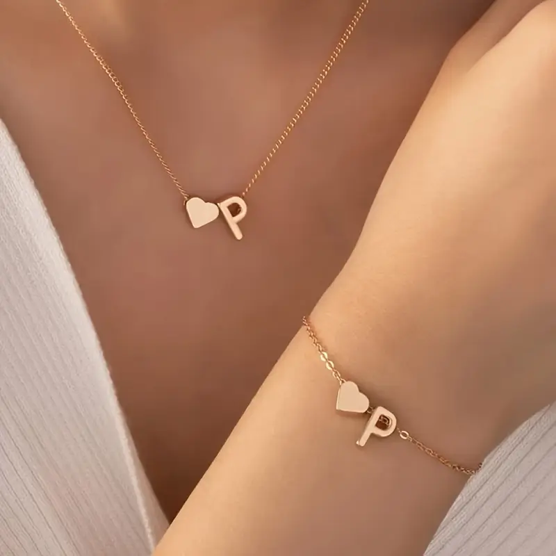 A-Z Heart Initial Jewelry Set - Image 16