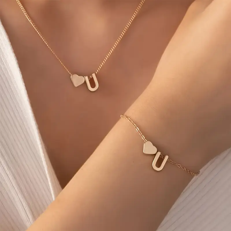 A-Z Heart Initial Jewelry Set - Image 21