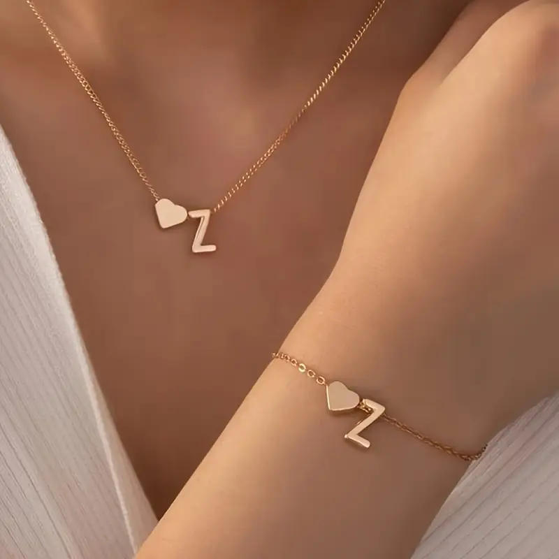 A-Z Heart Initial Jewelry Set - Image 26