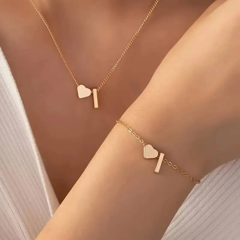 A-Z Heart Initial Jewelry Set - Image 9