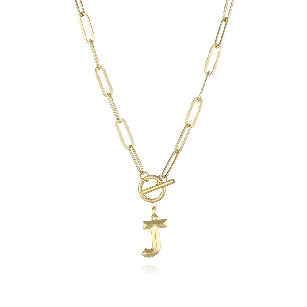 A-Z Initial Toggle Paperclip Necklace - Image 11