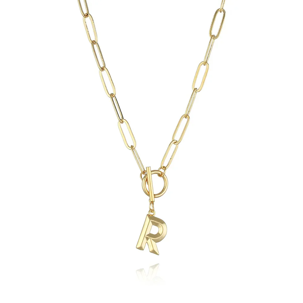 A-Z Initial Toggle Paperclip Necklace - Image 19