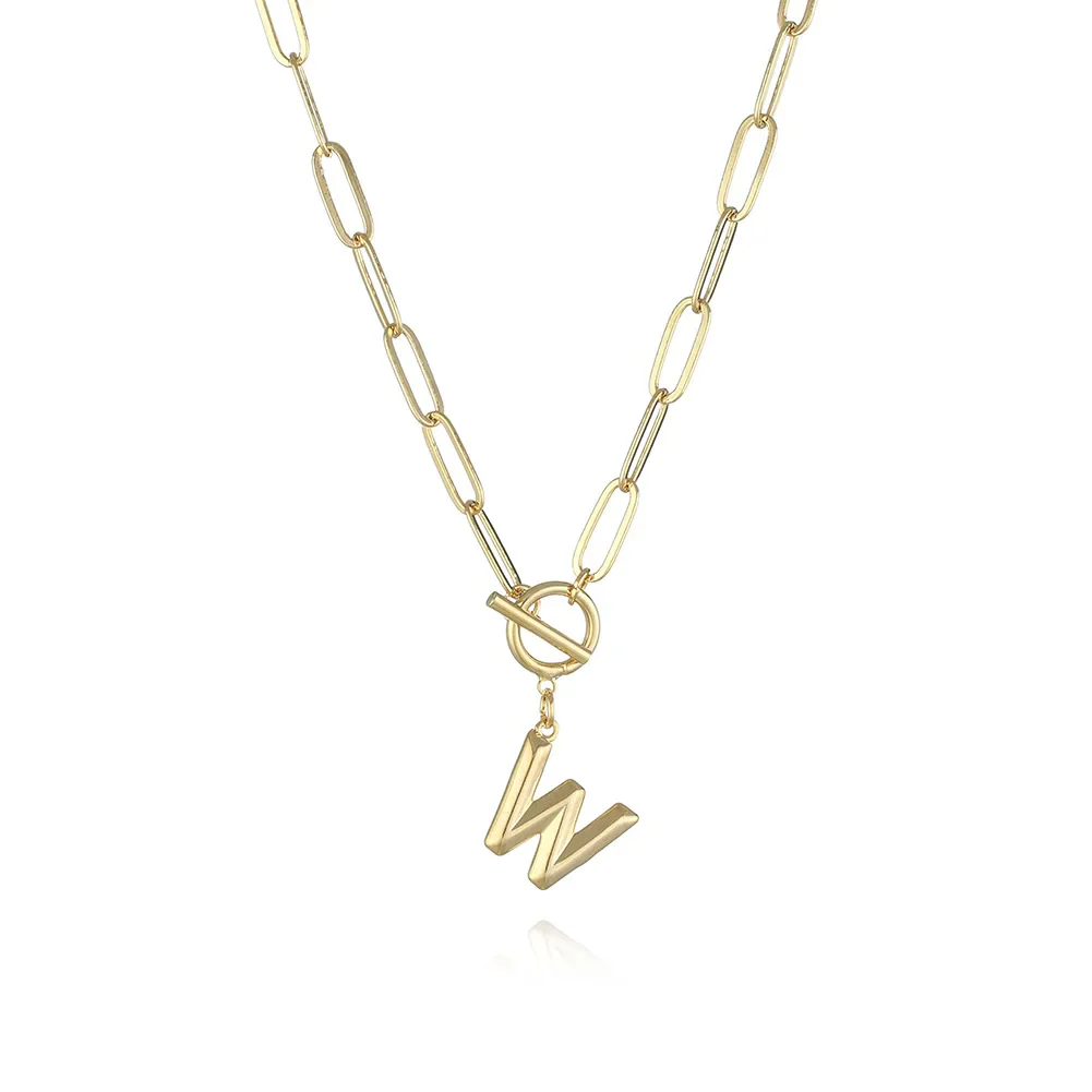 A-Z Initial Toggle Paperclip Necklace - Image 24