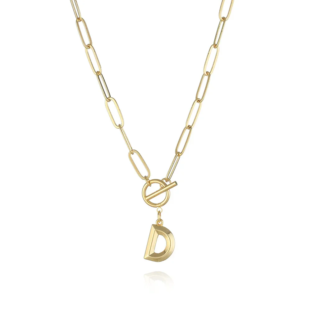 A-Z Initial Toggle Paperclip Necklace - Image 5