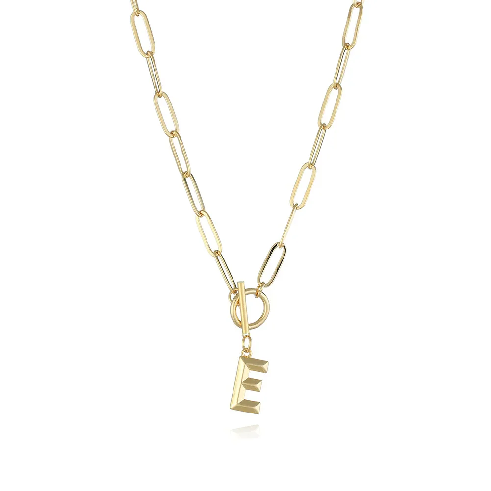 A-Z Initial Toggle Paperclip Necklace - Image 6