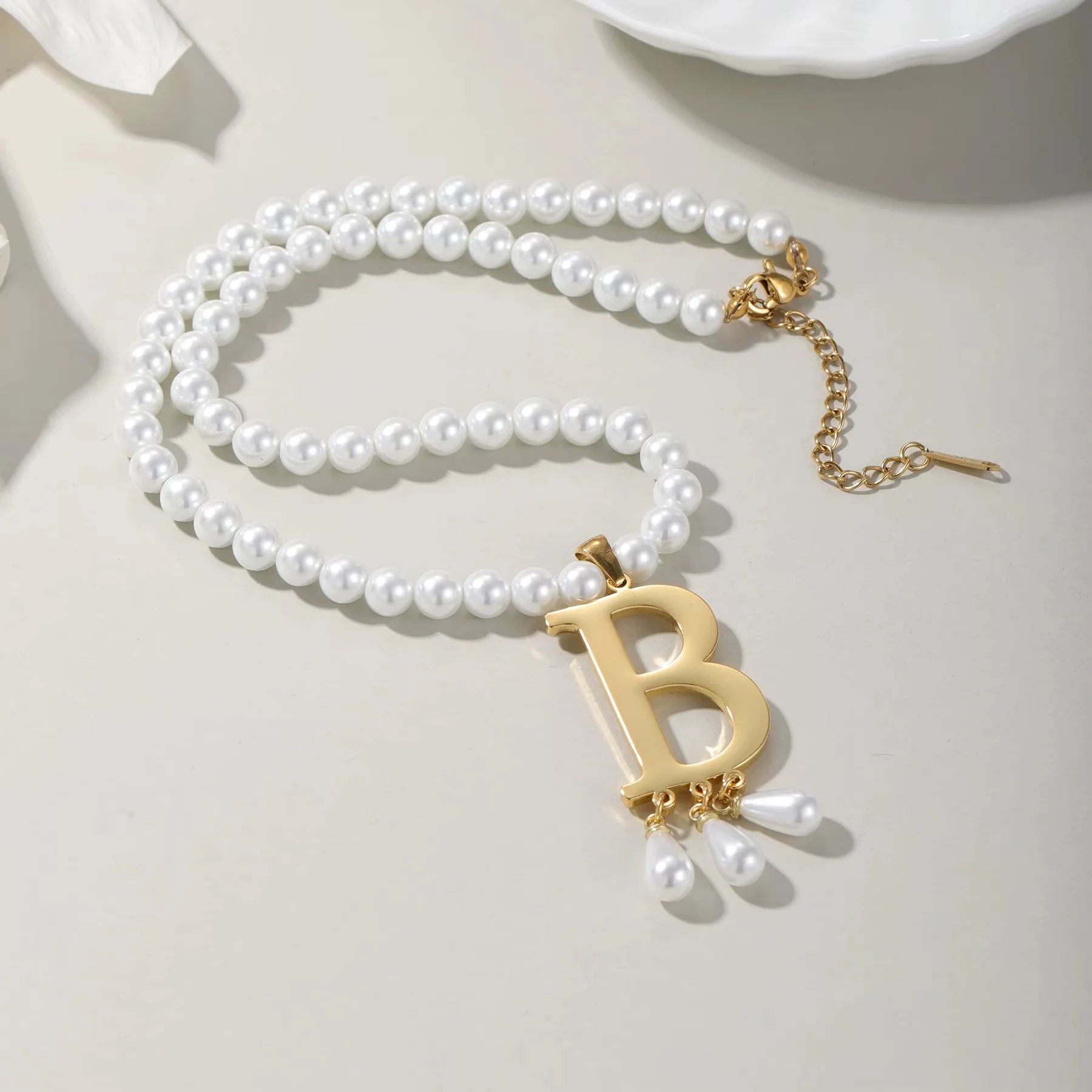 A-Z Luxe Initial Pearl Necklace - Image 3