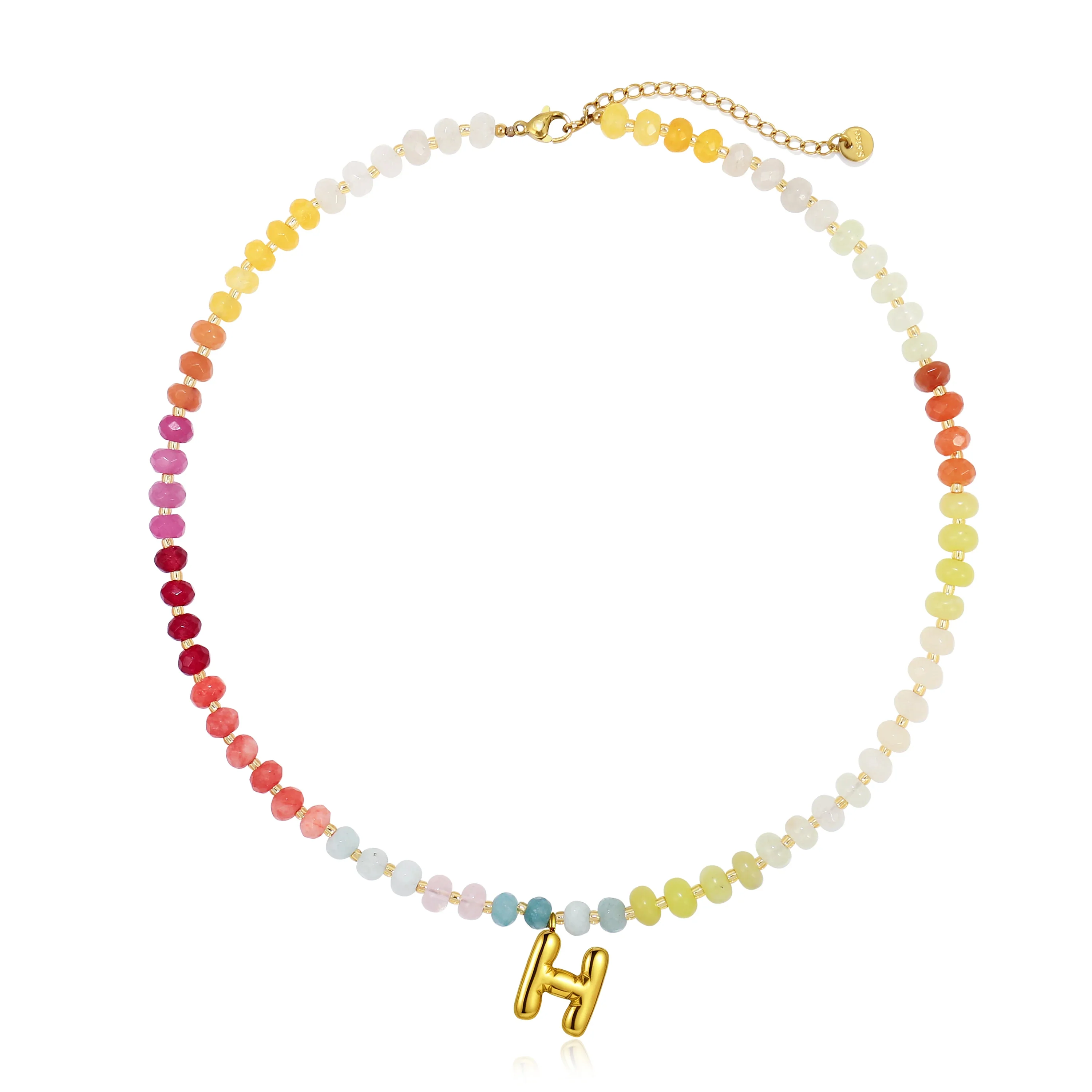 A-Z Bubble Initial Rainbow Necklace - Image 11