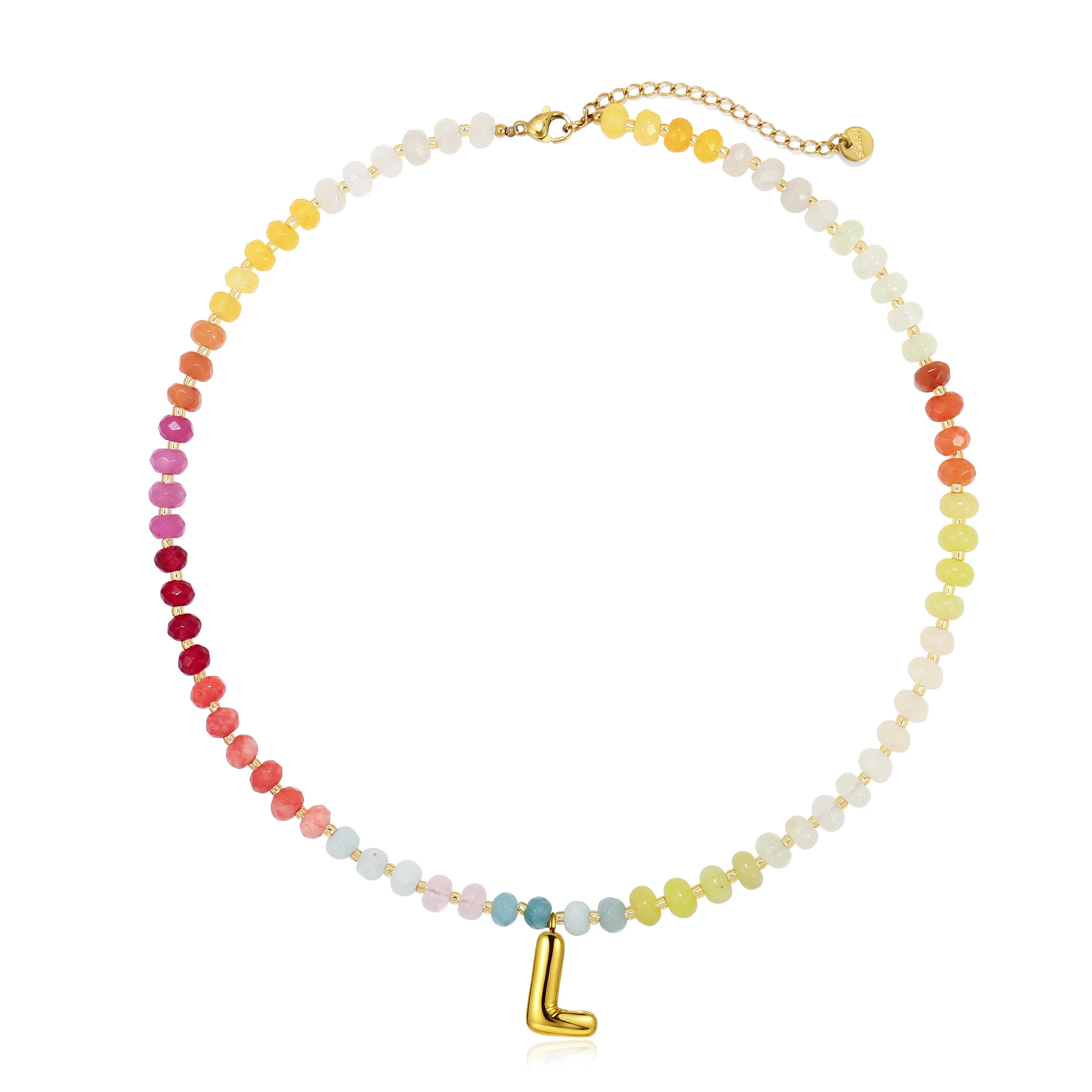 A-Z Bubble Initial Rainbow Necklace - Image 15