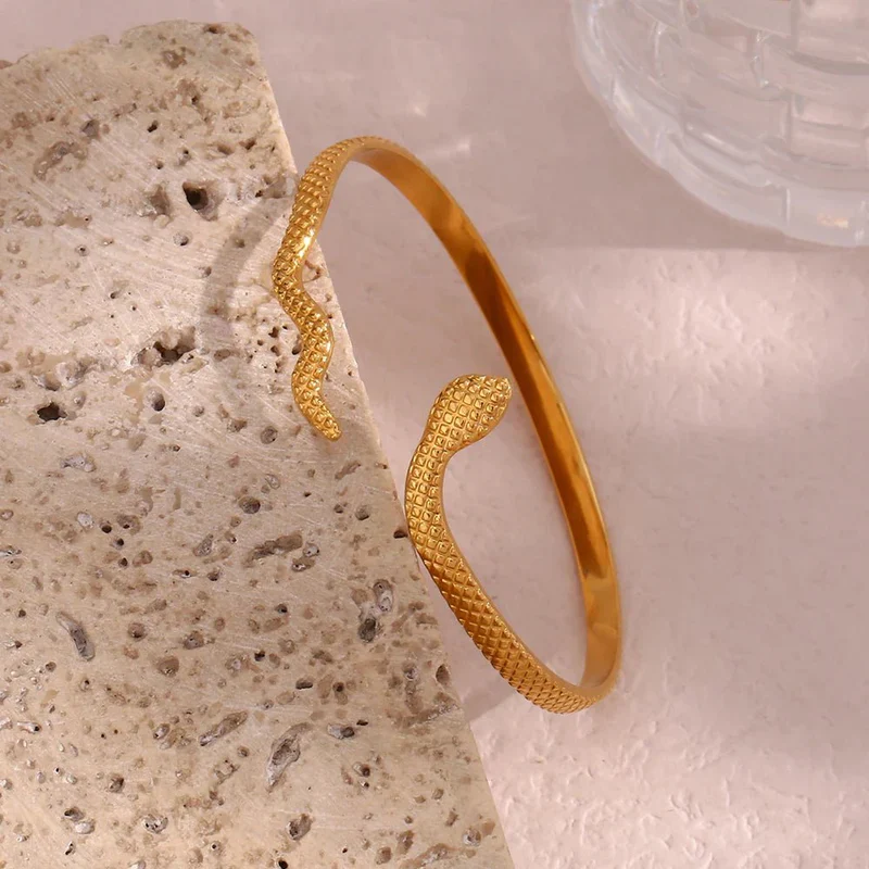 Adjustable Sleek Snake Cuff Bracelet - Image 4