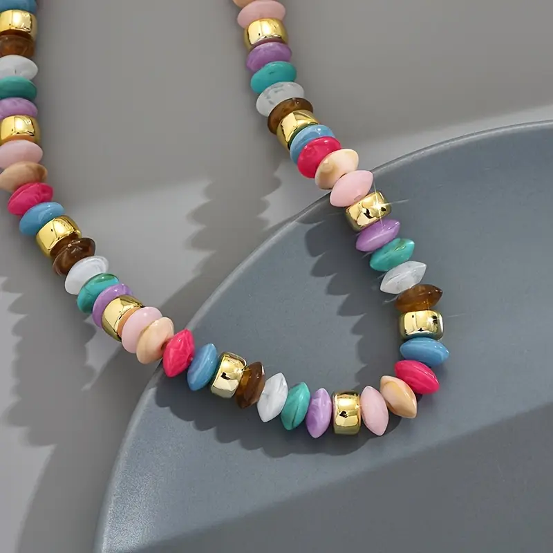 Bold Beaded Rainbow Necklace - Image 3