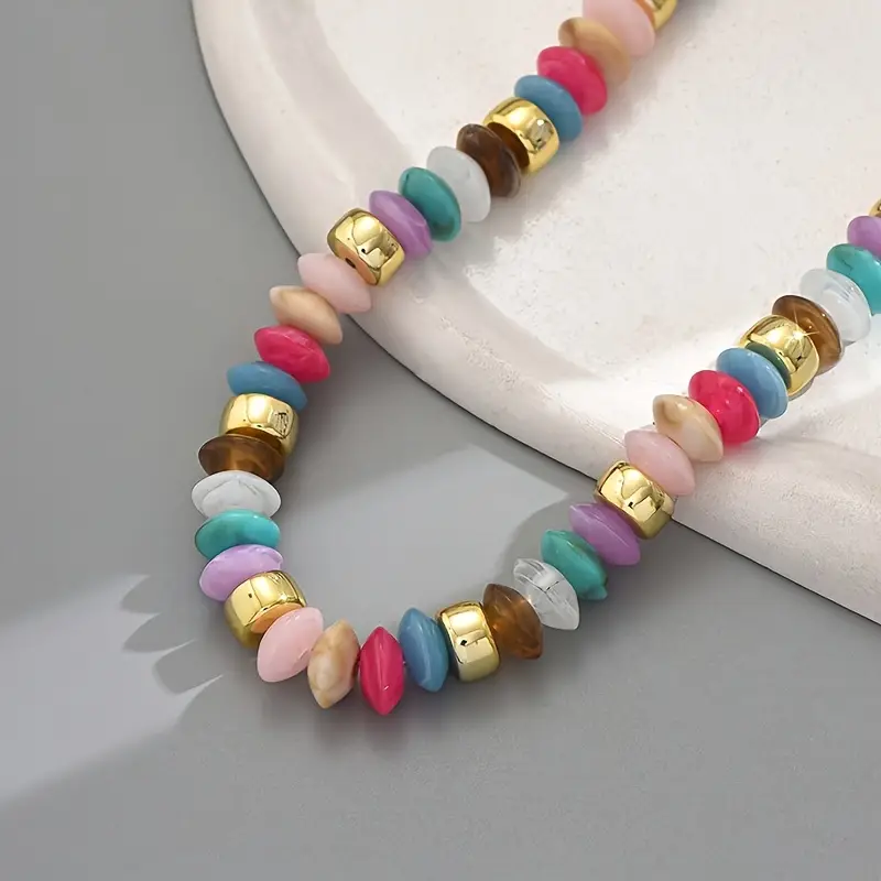 Bold Beaded Rainbow Necklace - Image 4