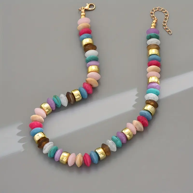 Bold Beaded Rainbow Necklace - Image 5
