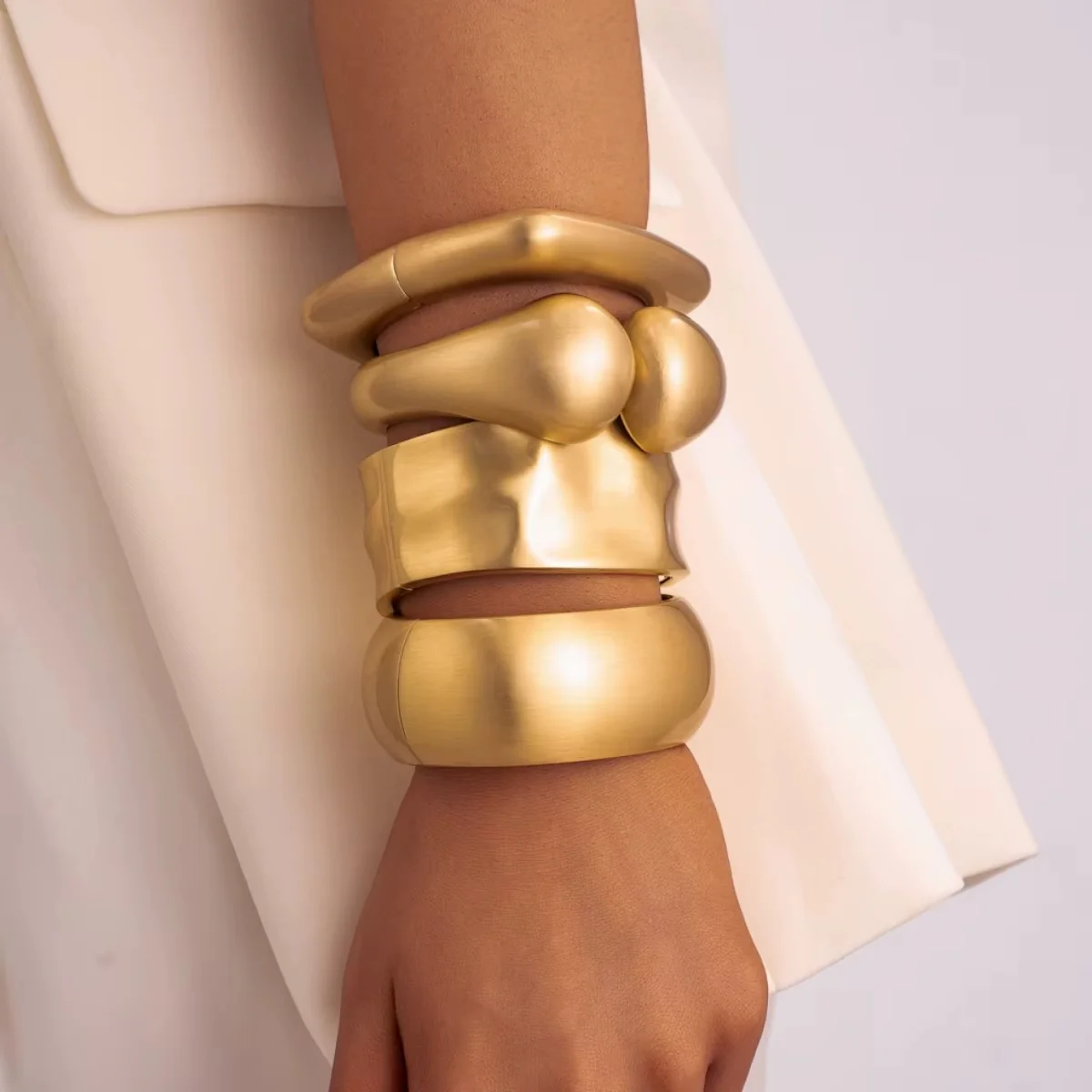 Chunky Bangle Bracelet Stack - Image 3